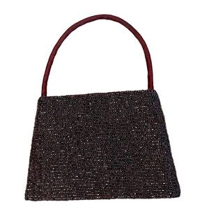 ACCESSORIZE Beaded purple small mini bag with handle / formal evening prom